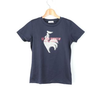 ルコックスポルティフ 半袖Tシャツ グラフィックT ロゴT スポーツウエア レディース Mサイズ ネイビー le coq sportif