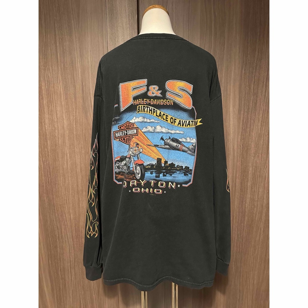 Harley Davidson(ハーレーダビッドソン)の2002年USA製　VTG ハーレーダビッドソン　ロンT メンズのトップス(Tシャツ/カットソー(七分/長袖))の商品写真