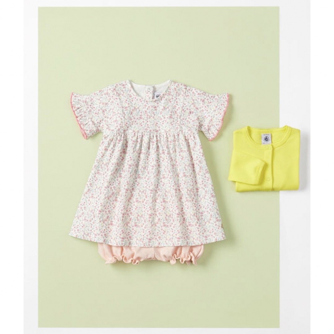 PETIT BATEAU(プチバトー)のプチバトー　ワンピース　花柄　ピンク　36m キッズ/ベビー/マタニティのキッズ服女の子用(90cm~)(ワンピース)の商品写真