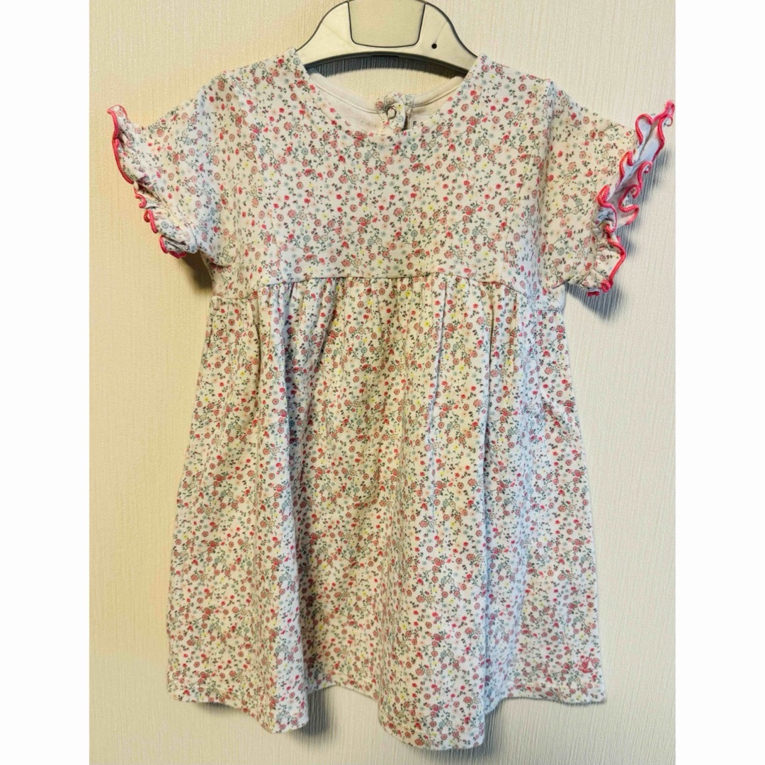 PETIT BATEAU(プチバトー)のプチバトー　ワンピース　花柄　ピンク　36m キッズ/ベビー/マタニティのキッズ服女の子用(90cm~)(ワンピース)の商品写真