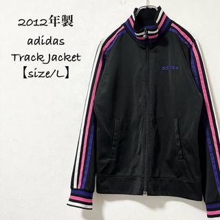 アディダス(adidas)の美品★adidas/アディダス★ジャージ★ブラック/黒×紫×ピンク×白★L(その他)