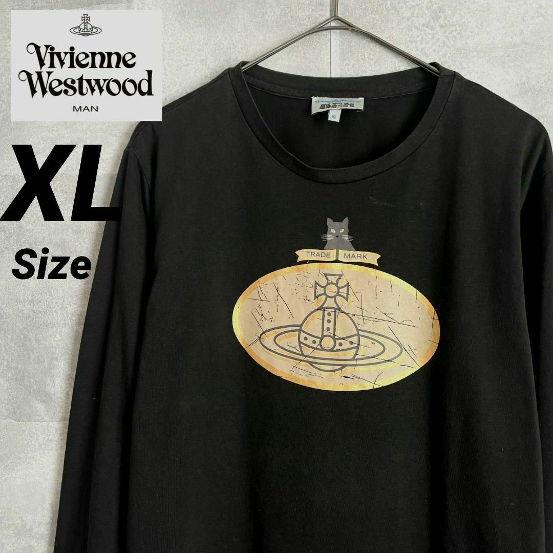 Vivienne Westwood(ヴィヴィアンウエストウッド)の美品★XL★ヴィヴィアンウエストウッドマン 長袖Tシャツ ロンT ビッグ金ロゴ メンズのトップス(Tシャツ/カットソー(七分/長袖))の商品写真