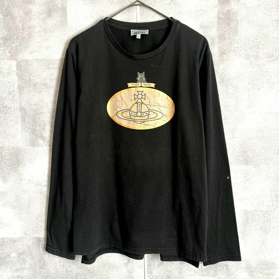 Vivienne Westwood(ヴィヴィアンウエストウッド)の美品★XL★ヴィヴィアンウエストウッドマン 長袖Tシャツ ロンT ビッグ金ロゴ メンズのトップス(Tシャツ/カットソー(七分/長袖))の商品写真