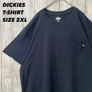 ディッキーズ(Dickies)のアメリカ古着DICKIESディッキーゆるだぼ2XLポケット付きTシャツ　ネイビー(Tシャツ/カットソー(半袖/袖なし))