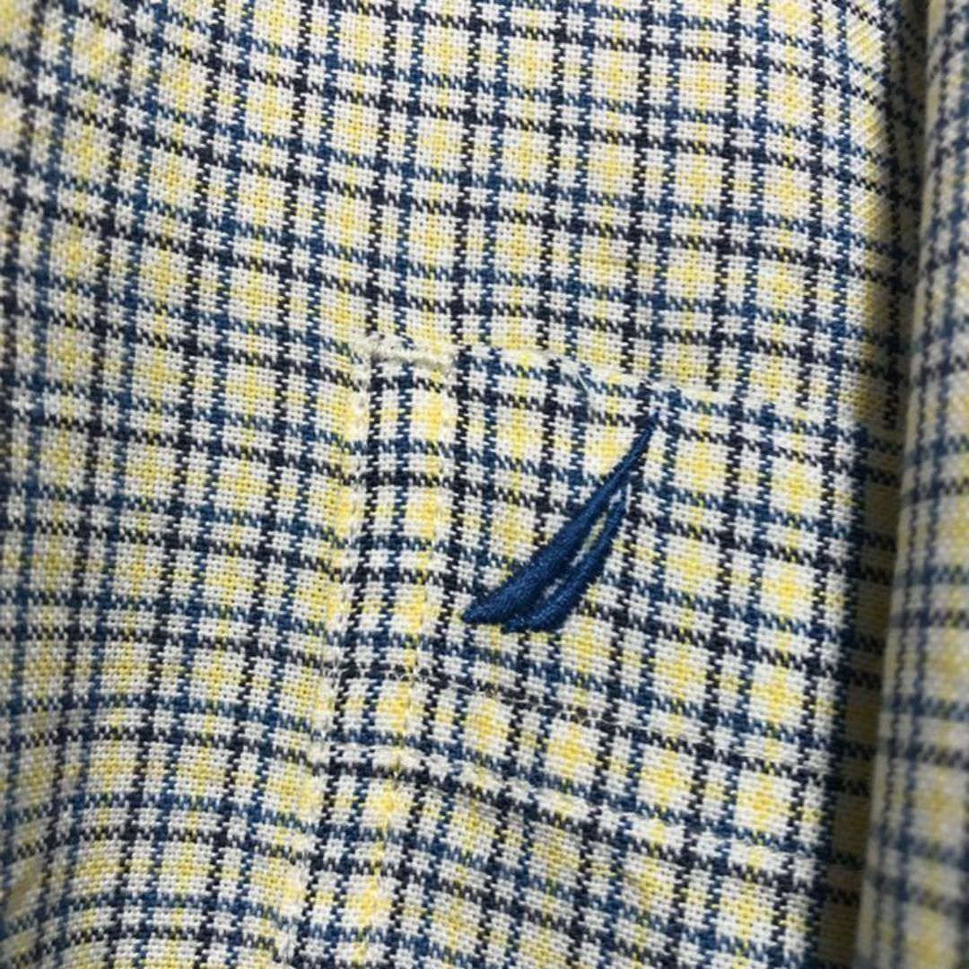 NAUTICA(ノーティカ)の刺繍 ワンポイント ノーティカ シャツ チェック柄 USA古着 90s ブルー メンズのトップス(シャツ)の商品写真