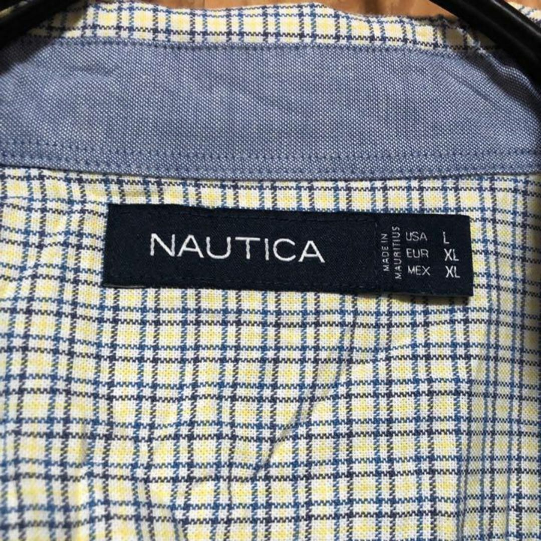 NAUTICA(ノーティカ)の刺繍 ワンポイント ノーティカ シャツ チェック柄 USA古着 90s ブルー メンズのトップス(シャツ)の商品写真