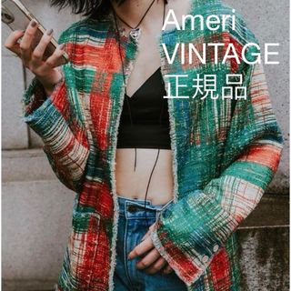 アメリヴィンテージ(Ameri VINTAGE)のameri LADY LIKE PRINT TWEEDS JACKET (ノーカラージャケット)