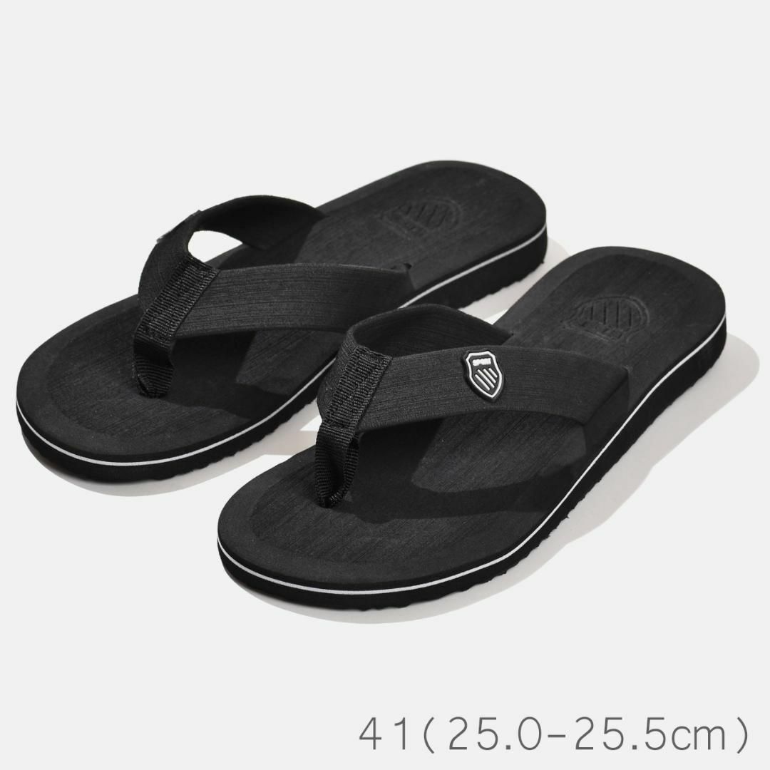 ビーチサンダル ブラック 41 メンズ サンダル トングサンダル 鼻緒 軽量  メンズの靴/シューズ(サンダル)の商品写真