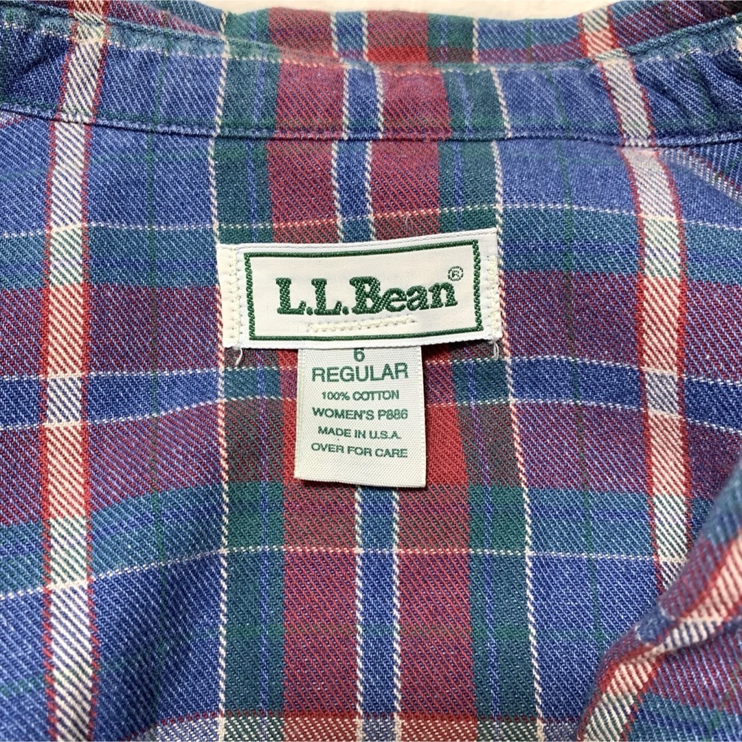 L.L.Bean(エルエルビーン)の【美品】L.L.BEAN USA製 ロングシャツ ワンピース タータンチェック レディースのワンピース(ロングワンピース/マキシワンピース)の商品写真