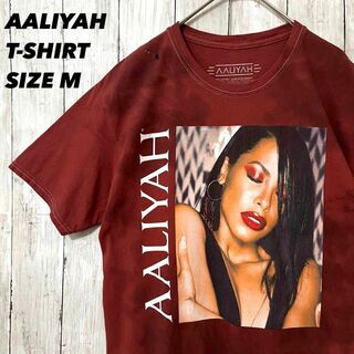 ミュージックティー(MUSIC TEE)のミュージックTシャツ古着　AALIYAH タイダイ染めプリントTシャツ　サイズM(Tシャツ/カットソー(半袖/袖なし))