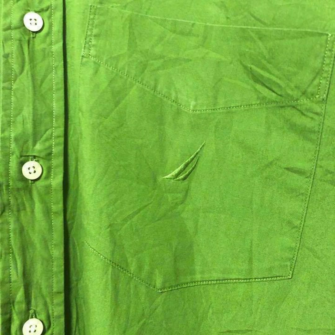 NAUTICA(ノーティカ)のノーティカ ワンポイント USA古着 90s 刺繍 ボタンダウンシャツ グリーン メンズのトップス(シャツ)の商品写真