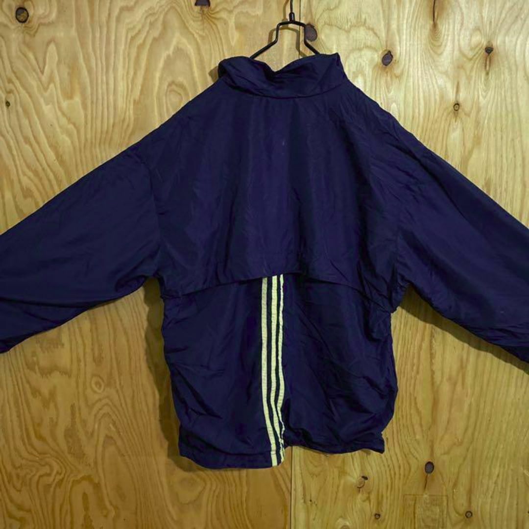 adidas(アディダス)のアディダス ロゴ USA古着 90s ナイロンジャケット ジップ ネイビー 紺 メンズのジャケット/アウター(ナイロンジャケット)の商品写真