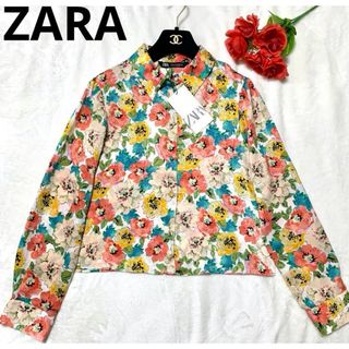 ザラ(ZARA)の【新品タグ付】ZARA マルチカラー ボタニカル ブラウス(シャツ/ブラウス(長袖/七分))