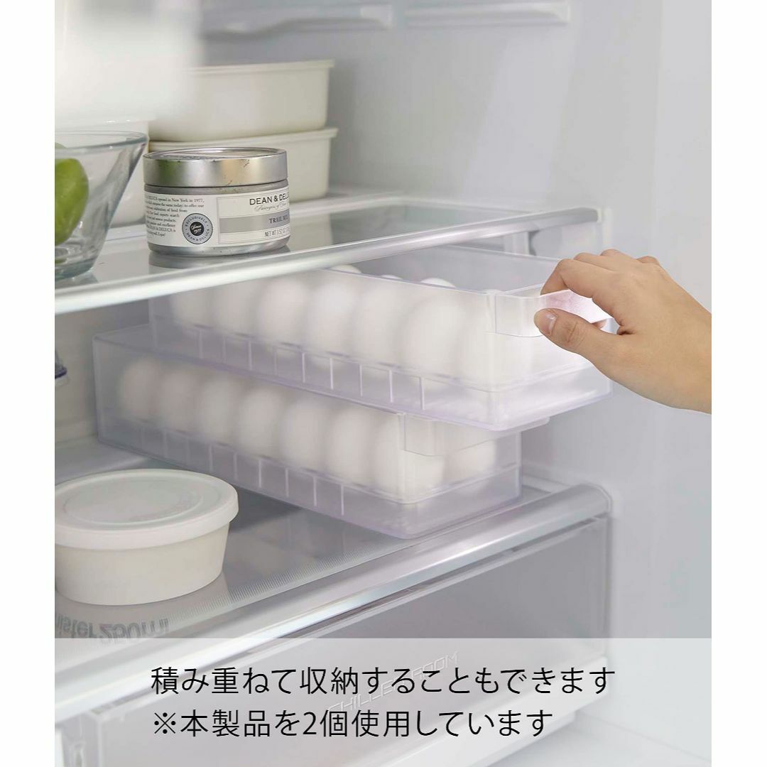 山崎実業(Yamazaki) 冷蔵庫中 卵ケース ホワイト 約W37.5XD11 スマホ/家電/カメラの生活家電(冷蔵庫)の商品写真