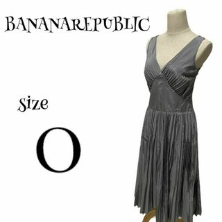 バナナリパブリック(Banana Republic)のBANANAREPUBLIC バナナリパブリック☆ノースリーブワンピース シルク(ひざ丈ワンピース)