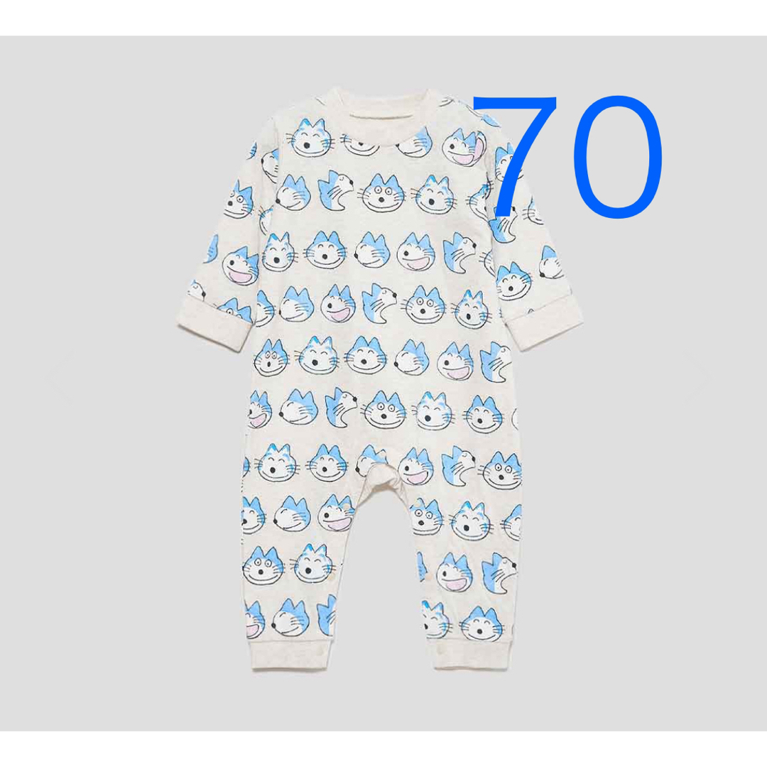 Design Tshirts Store graniph(グラニフ)のグラニフ　11ぴきのねこ ドット　ロンパース　70 カバーオール　絵本 キッズ/ベビー/マタニティのベビー服(~85cm)(ロンパース)の商品写真