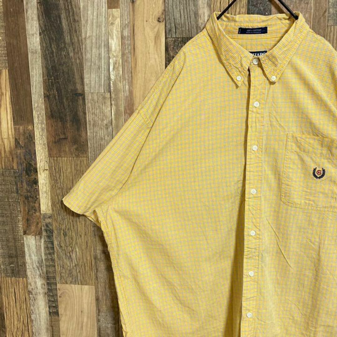チャップス ラルフローレン ボタンダウン チェック シャツ イエロー USA古着 メンズのトップス(シャツ)の商品写真