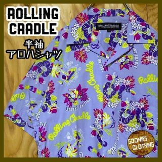 ローリングクレイドル(ROLLING CRADLE)のローリング クレイドル USA古着 90s 半袖 アロハ シャツ 総柄 スカル(シャツ)