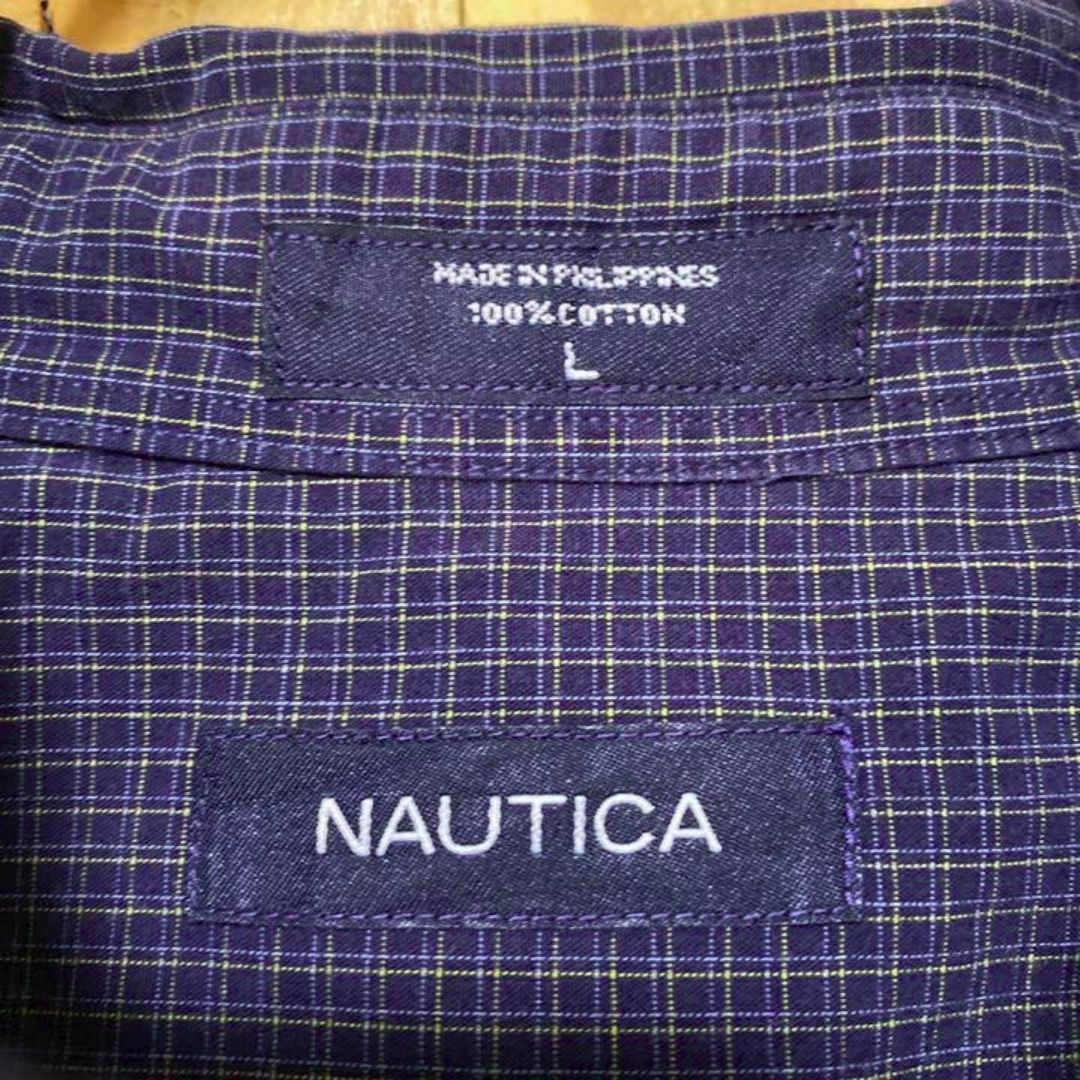 NAUTICA(ノーティカ)のノーティカ チェック USA古着 90s 半袖 ネイビー ボタンダウンシャツ メンズのトップス(シャツ)の商品写真