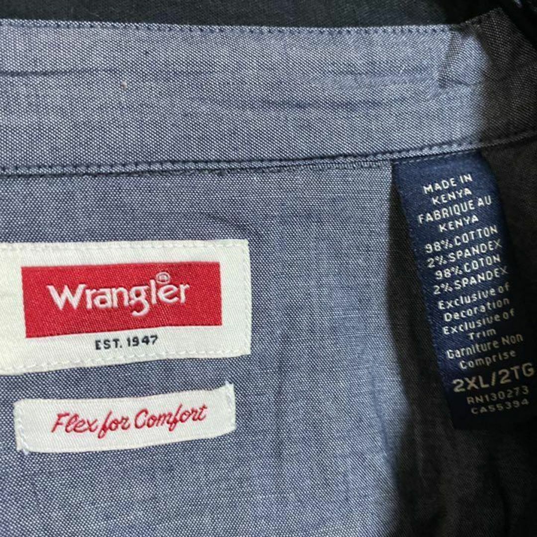 Wrangler(ラングラー)のラングラー ビッグサイズ 2XL ブラック ボタン シャツ USA古着 半袖 黒 メンズのトップス(シャツ)の商品写真