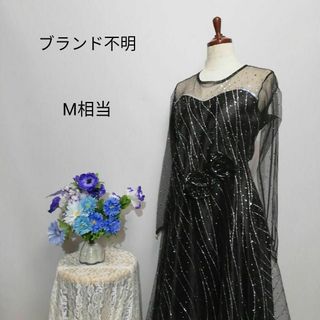 ブランド不明　極上美品　フラメンコ　社交ダンス　パーティー　М相当　黒色(その他ドレス)