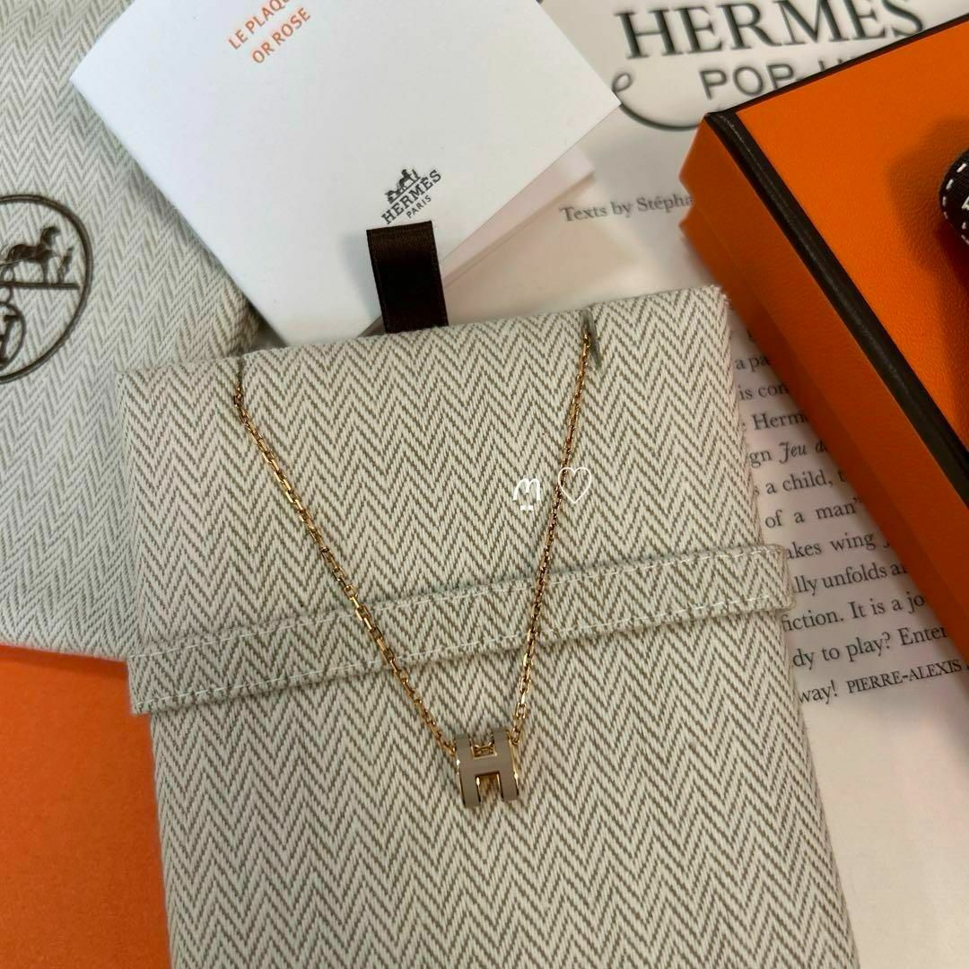 Hermes(エルメス)のHERMESエルメス　ポップアッシュミニネックレス　マロングラッセピンクゴールド レディースのアクセサリー(ネックレス)の商品写真