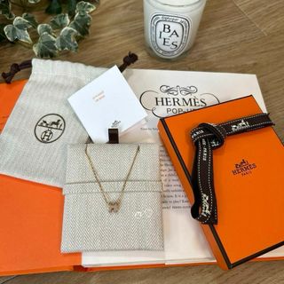 エルメス(Hermes)のHERMESエルメス　ポップアッシュミニネックレス　マロングラッセピンクゴールド(ネックレス)