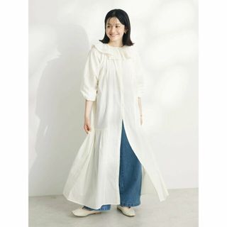 クラフトスタンダードブティック(CRAFT STANDARD BOUTIQUE)の【アイボリー】インド綿フリル衿ワンピース/24SS(ロングワンピース/マキシワンピース)