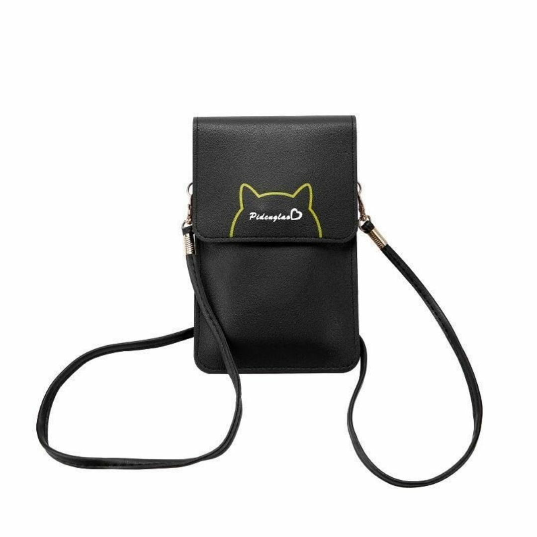 【色: ピンク】[Pidenglas] 猫モチーフ スマホ ショルダーポーチ レ レディースのバッグ(その他)の商品写真
