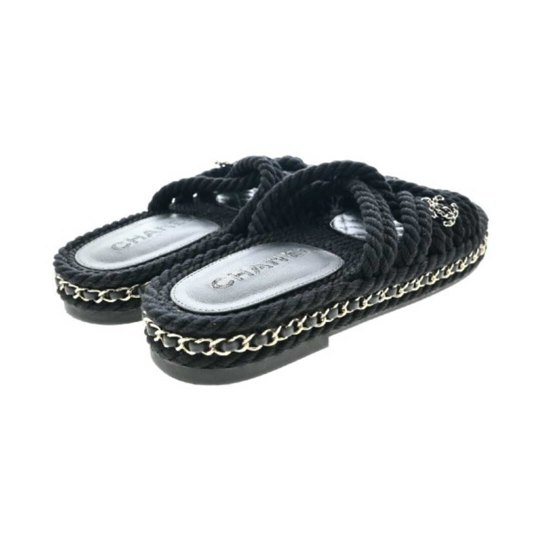 CHANEL(シャネル)のCHANEL シャネル サンダル EU35(21.5cm位) 黒 【古着】【中古】 レディースの靴/シューズ(サンダル)の商品写真