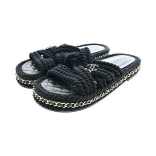 シャネル(CHANEL)のCHANEL シャネル サンダル EU35(21.5cm位) 黒 【古着】【中古】(サンダル)