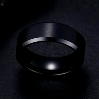 【RN133】リング　アクセサリー 　メンズ 　ブラック　黒　タングステン(リング(指輪))