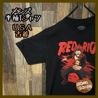 ブラック ヒロアカ レッドライオット キャラクター M メンズ 半袖 Tシャツ(Tシャツ/カットソー(半袖/袖なし))