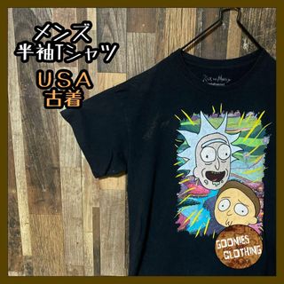 ブラック キャラクター 海外 アニメ L メンズ USA古着 半袖 Tシャツ(Tシャツ/カットソー(半袖/袖なし))