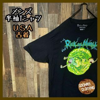 ブラック 海外アニメ キャラクター L プリント メンズ 古着 半袖 Tシャツ(Tシャツ/カットソー(半袖/袖なし))