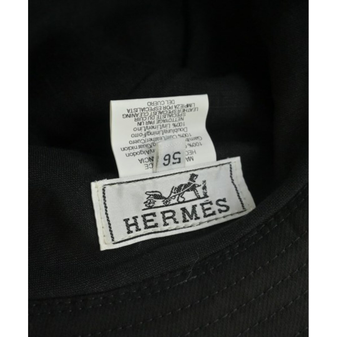 Hermes(エルメス)のHERMES エルメス ハット 56 黒 【古着】【中古】 レディースの帽子(ハット)の商品写真