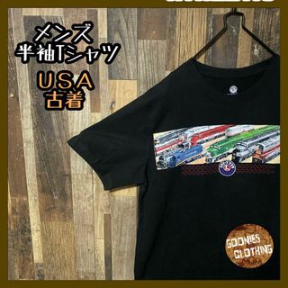 ブラック メンズ 電車 乗り物 チャギントン M USA古着 半袖 Tシャツ(Tシャツ/カットソー(半袖/袖なし))