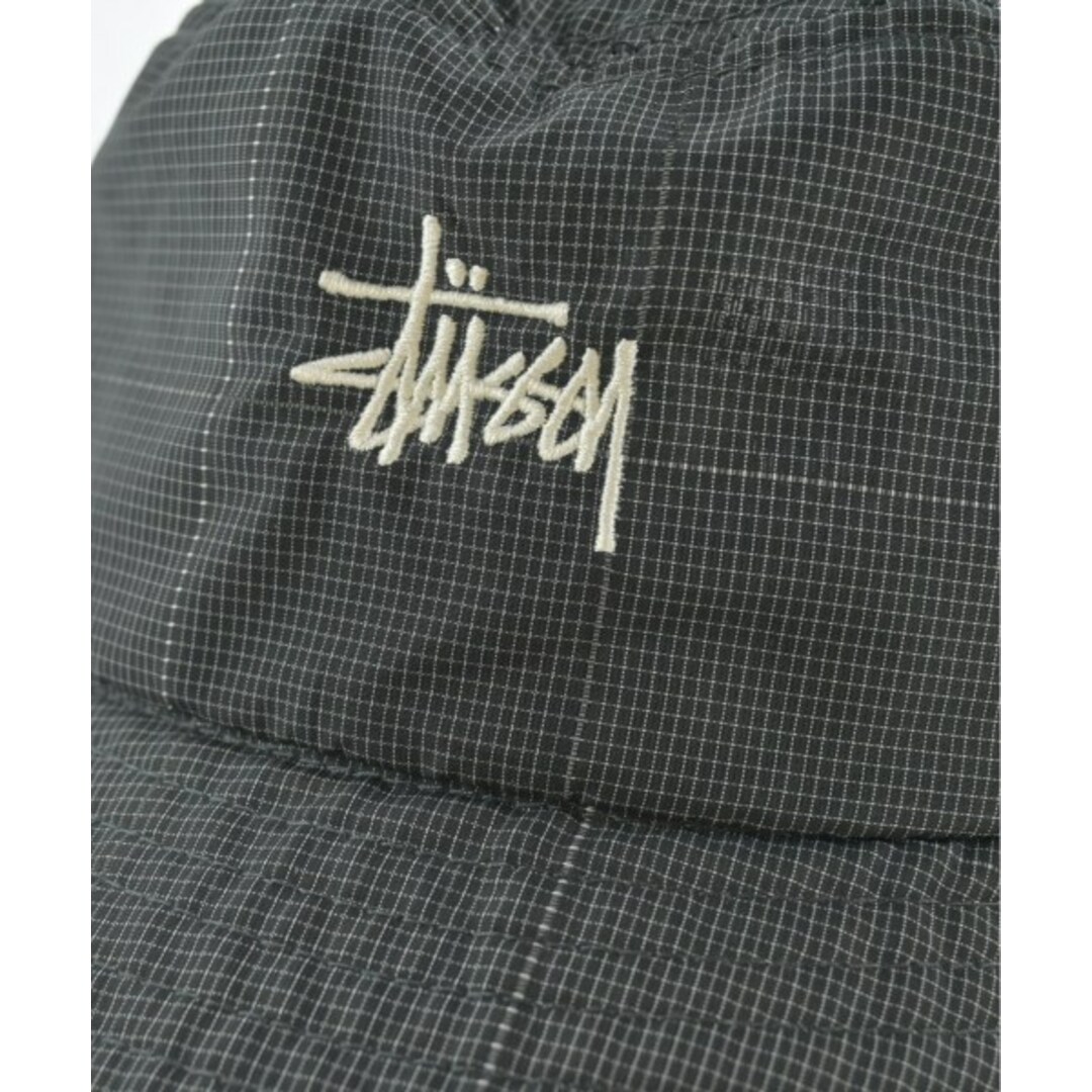 STUSSY(ステューシー)のSTUSSY ステューシー ハット S/M 黒系x白 【古着】【中古】 メンズの帽子(ハット)の商品写真