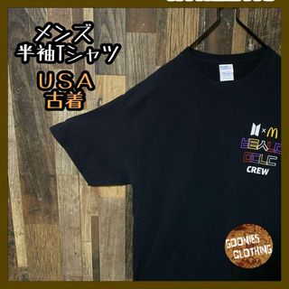 メンズ ブラック 企業ロゴ マック コラボ L USA古着 半袖 Tシャツ(Tシャツ/カットソー(半袖/袖なし))