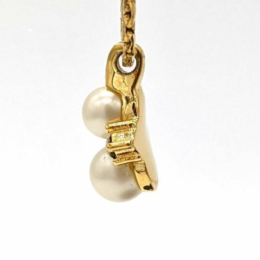 Christian Dior(クリスチャンディオール)の【美品】 ディオール ネックレス ラインストーン フェイクパール ゴールド レディースのアクセサリー(ネックレス)の商品写真