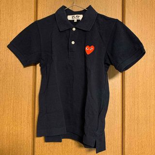 コムデギャルソン(COMME des GARCONS)のコムデギャルソン　play ポロシャツ　ネイビー　Sサイズ　紺　プレイ　赤ハート(ポロシャツ)