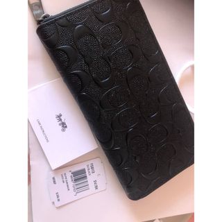 コーチ(COACH)のCOACH  長財布 シグネチャーエンボス ブラック 黒 F58113 BLK(長財布)