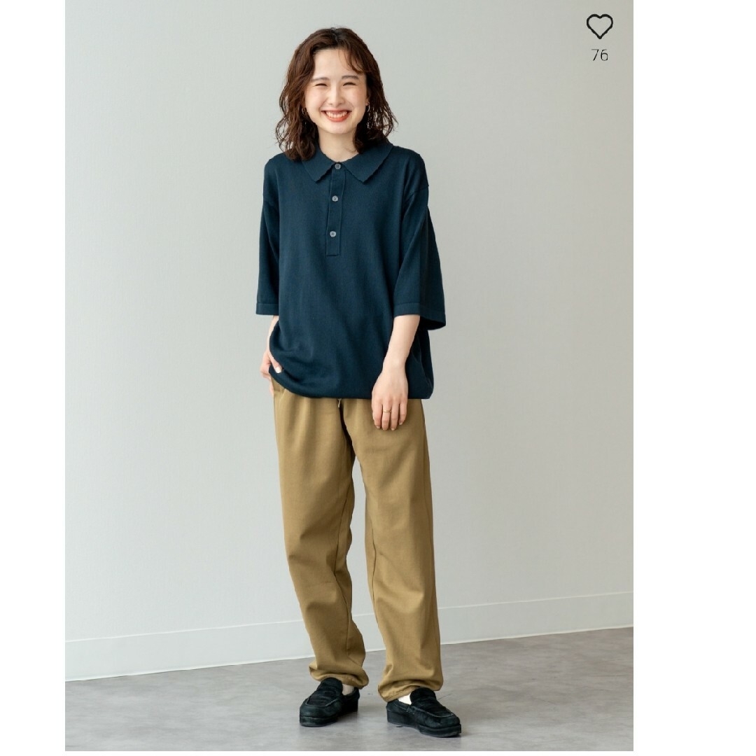 UNIQLO(ユニクロ)のユニクロユー　ニットポロシャツ　Lサイズ メンズのトップス(ポロシャツ)の商品写真