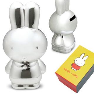 ミッフィー(miffy)のミッフィー　貯金箱　シルバー　miffy コインバンク(キャラクターグッズ)