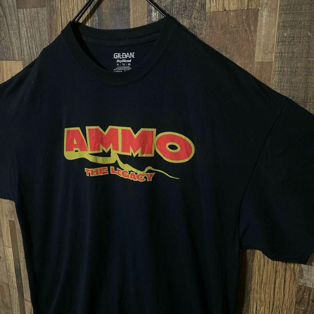 ブラック メンズ ギルダン AMMO ゆるだぼ XL USA古着 半袖 Tシャツ メンズのトップス(Tシャツ/カットソー(半袖/袖なし))の商品写真