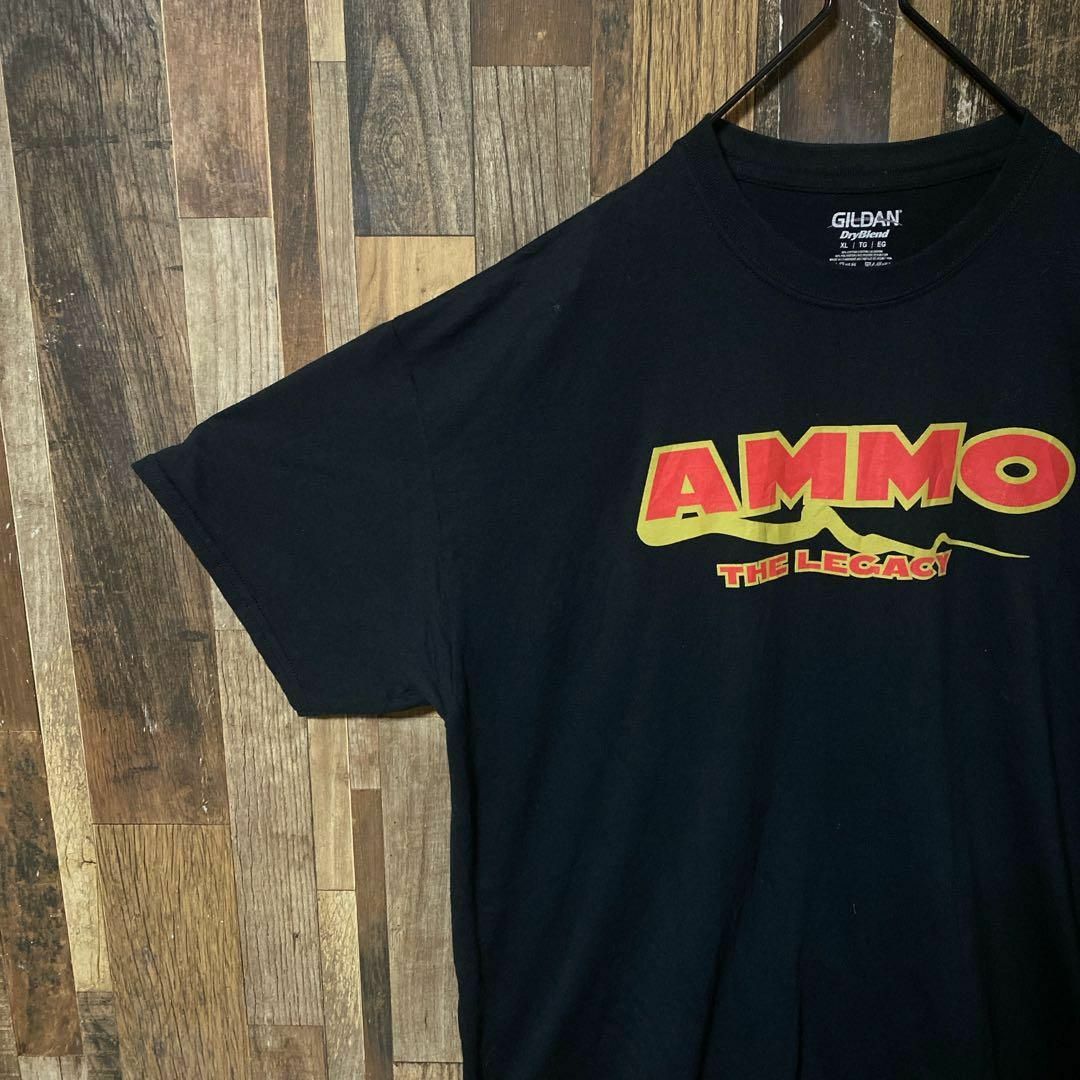ブラック メンズ ギルダン AMMO ゆるだぼ XL USA古着 半袖 Tシャツ メンズのトップス(Tシャツ/カットソー(半袖/袖なし))の商品写真