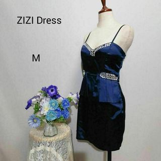 ZIZI Dress 極上美品　ドレス　ワンピース　パーティー　紺色系　Мサイズ