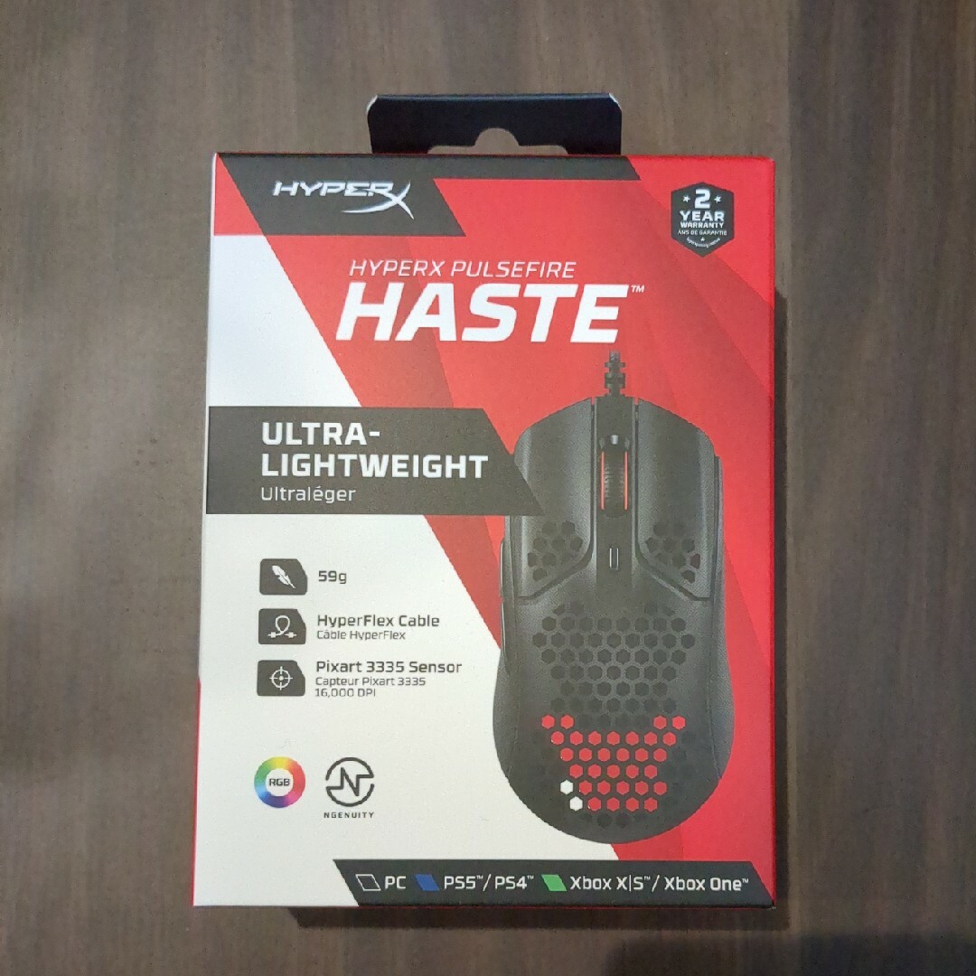 HP(ヒューレットパッカード)の【新品/未開封】HYPERX  ゲーミングマウス Pulsefire Haste スマホ/家電/カメラのPC/タブレット(PC周辺機器)の商品写真