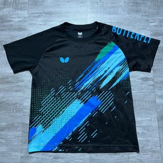 バタフライ(BUTTERFLY)のBUTTERFLY バタフライ 現行タグ 卓球 ゲームシャツ Tシャツ 総柄 S(卓球)