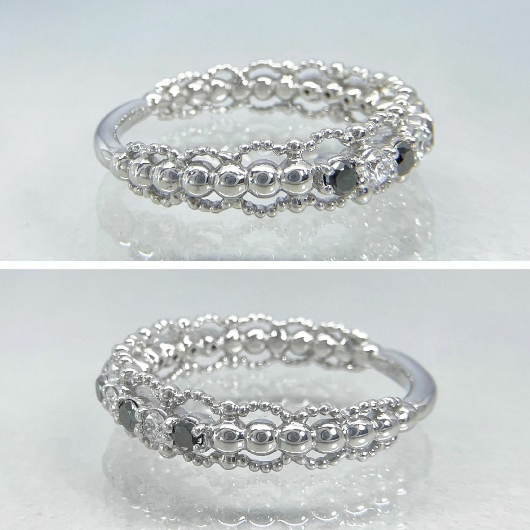 K18wg 天然ブラックダイヤモンド 天然ダイヤモンド 0.30ct リング レディースのアクセサリー(リング(指輪))の商品写真